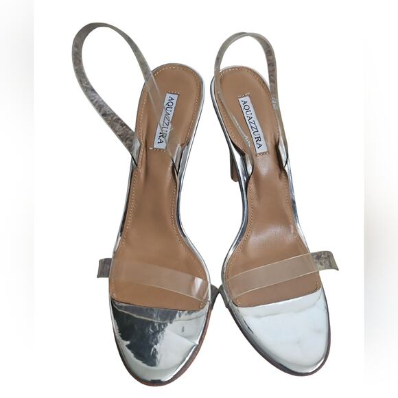 Aquazzura So Nude 105mm Metallic Plexi See-Through Heels EU41 - Picture 3 of 7